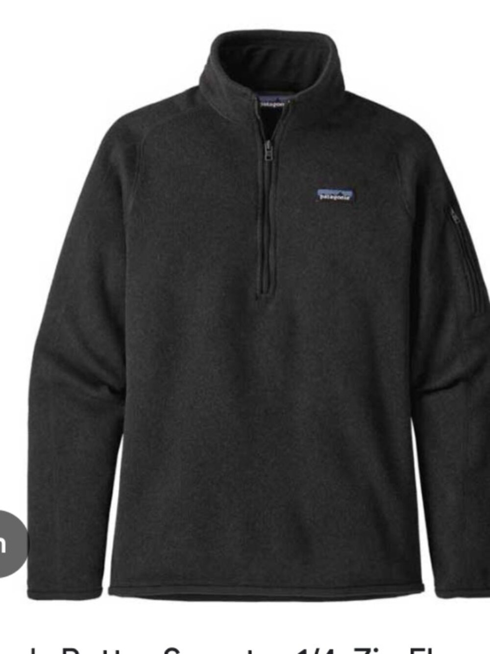 Patagonia Better Sweater Women's Black Quarter-Zip Fleece Sweater m medium